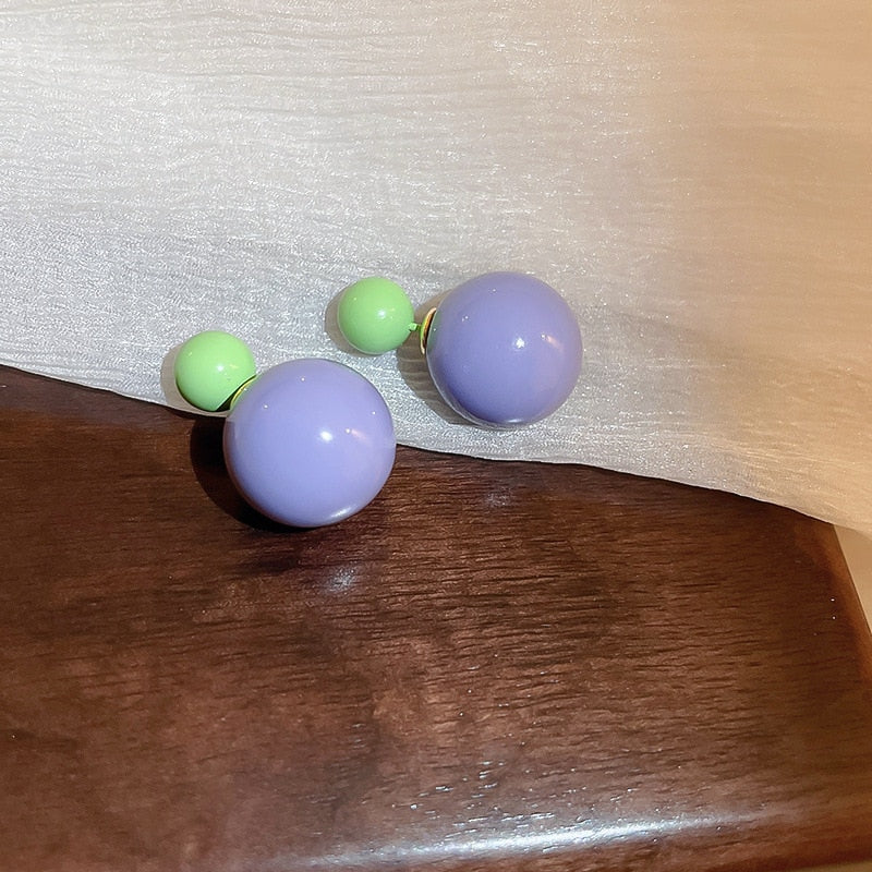 Candy Colors Cute Spring Summer Ball Stud Earrings