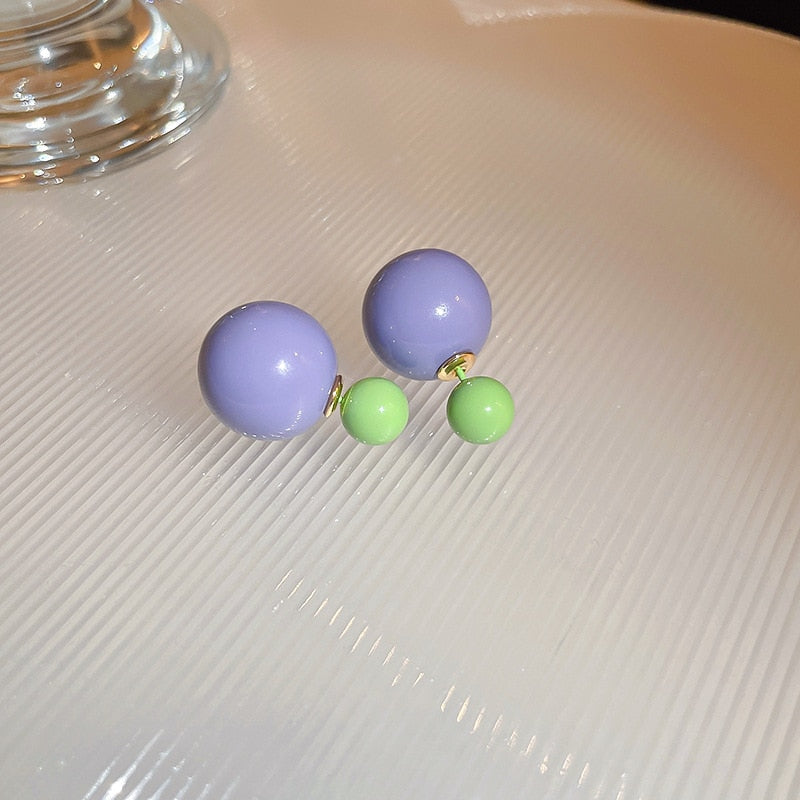 Candy Colors Cute Spring Summer Ball Stud Earrings