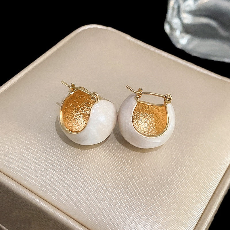 Korean Style Spring Summer Hollow Out Ball Earrings Candy Colors Blue Beige Pendientes Mujer