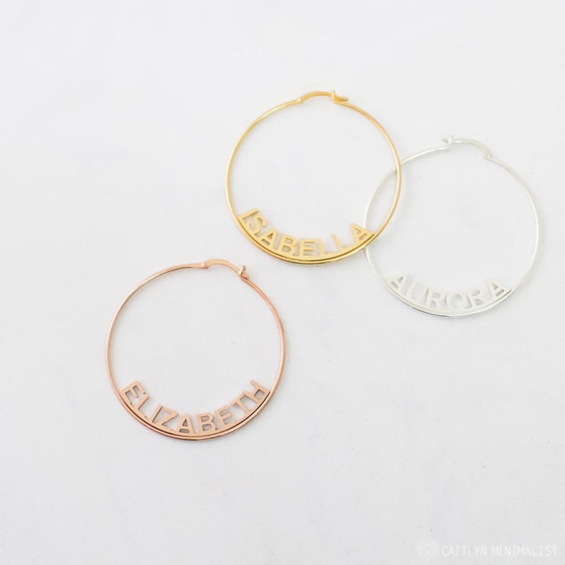 Name Circle Earrings